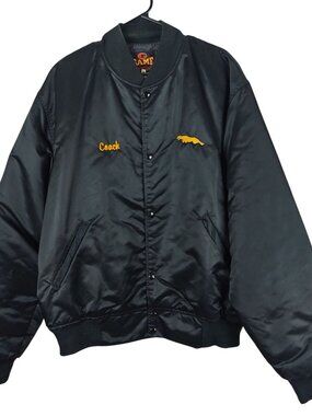Vintage Game Sportswear Jacket Black XXL Jaguars Coach Nylon Satin Bomber USA